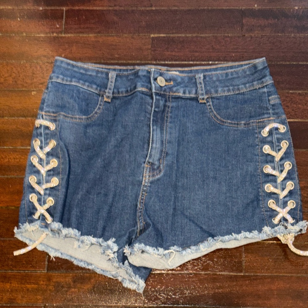 Denim Lace-Up Women Shorts